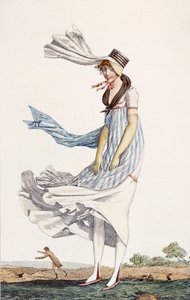 レディースサマープロムナードドレス、1800 作： Philibert Louis Debucourt